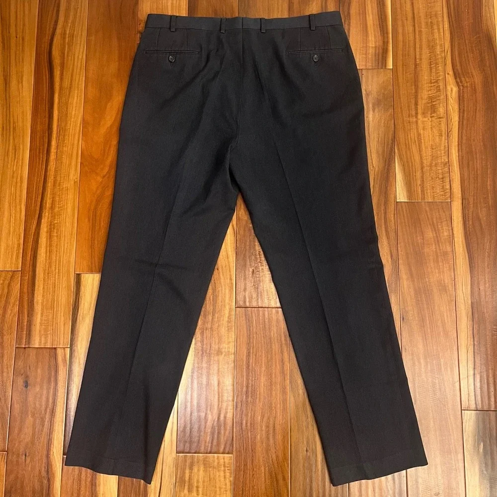 Lauren Ralph Lauren Dress Pants Mens 38x32 Black Flat Front Polyester‎ Rayon